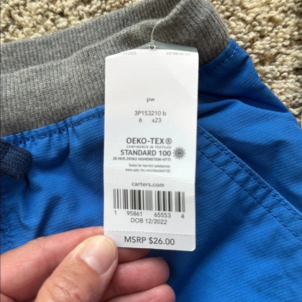 2 - NWT Carter's Bright Blue and White/Teal Shorts size 6 - Picture 4 of 8